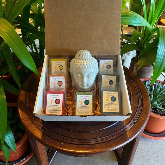 Seven chakra balancing wax melts with essential oils for meditation and energy healing