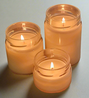 16oz soy candle in glass jar with essential oil blend for aromatherapy